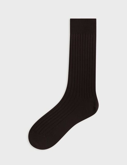 Brown double lisle thread socks
