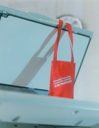 Micro tote bag "Quand je fais mine d'emporter du boulot à la maison" - @couturfu x Figaret