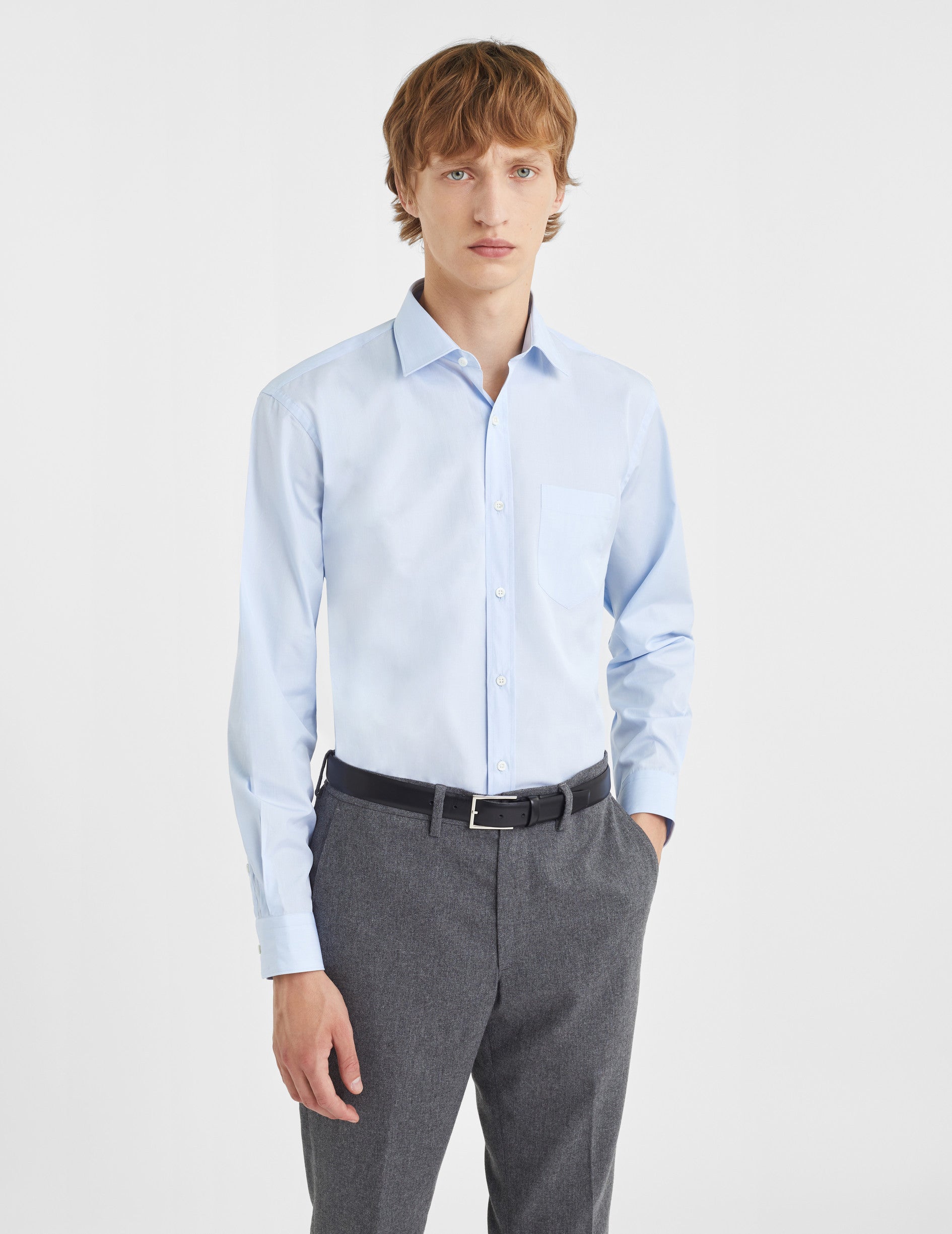 Classic blue shirt - Wire to wire - Figaret Collar